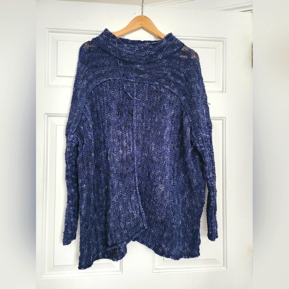 Free People Cozy Blue Tunic Sweater